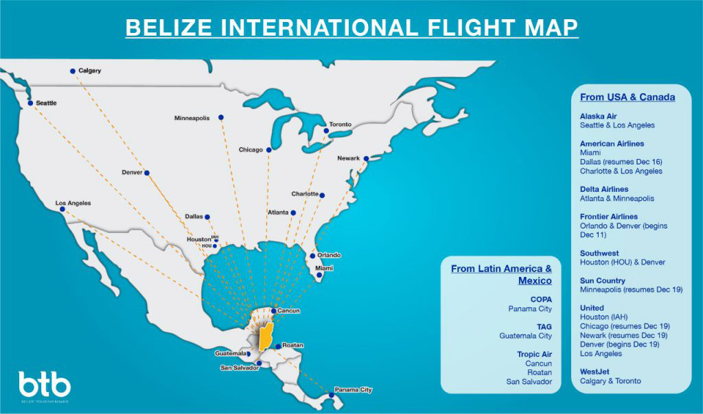 flights to belize location